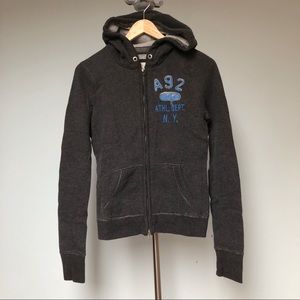 Abercrombie kids dark gray zip up hoodie